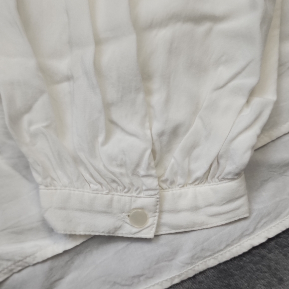 a.n.a White Blouse with Black And White Embroidered Yoke Detail - Picture 5 of 10